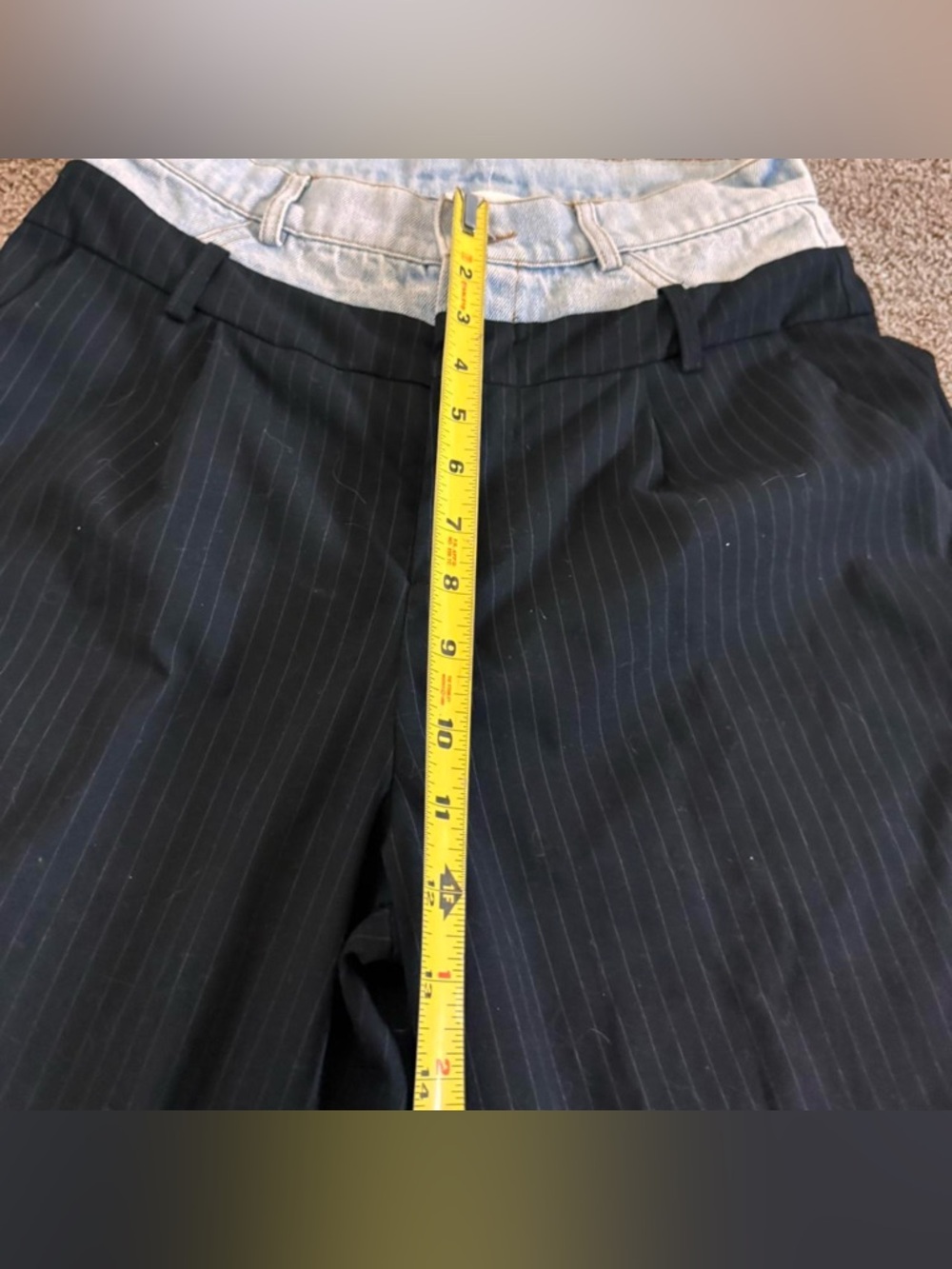 Mimosa Layered Denim / Pinstripe Dress Pants - Picture 5 of 7